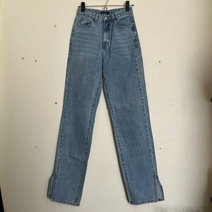 Boohoo Women's Straight Leg Jeans - Light Blue